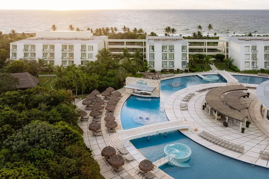 Pools with ocean view at Grand Sirenis Riviera Maya Resort & Spa in Riviera Maya, Mexico