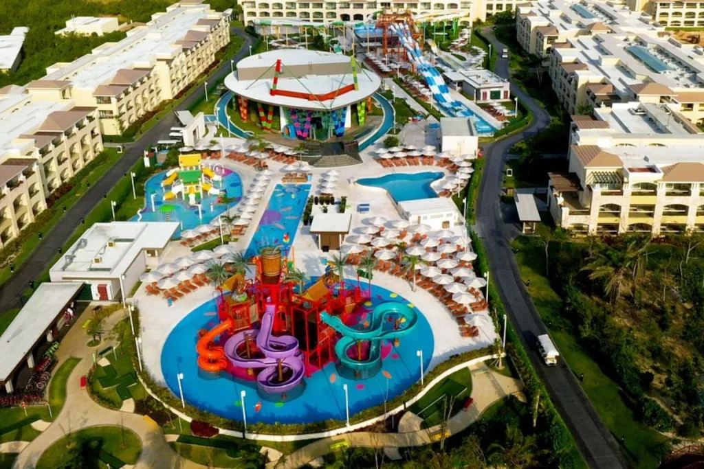 Water park and pools at Moon Palace The Grand in Cancun, Mexico
