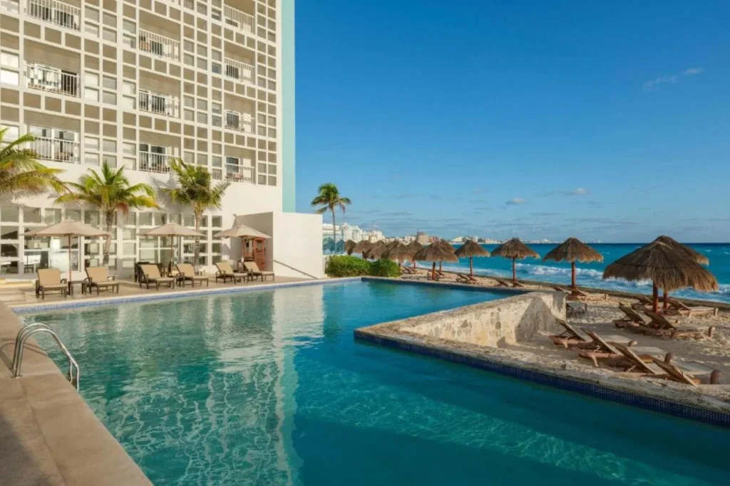 Pool overlooking the beach at The Westin Resort & Spa in Cancun.