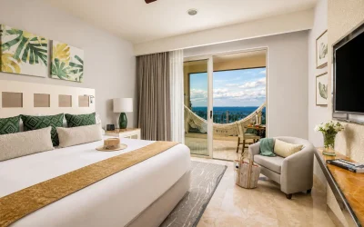 Ocean view suite with a private balcony at Villa del Palmar Cancun Luxury Beach Resort & Spa in Cancun, Mexico