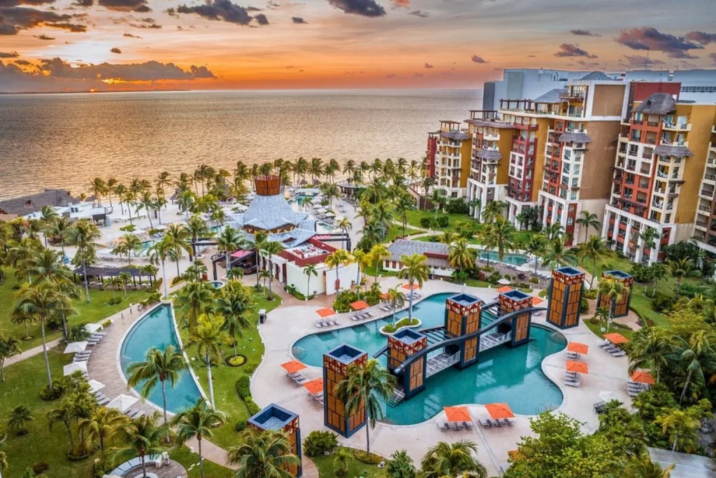 Pools and ocean view at Villa del Palmar Cancun, Mexico