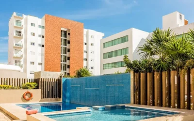 Outdoor pool at Wyndham Garden Cancun Downtown in Cancún, Mexico.
